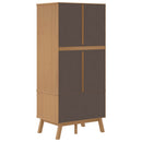 klædeskab OLDEN 76,5x53x172 cm massivt fyrretræ hvid og brun
