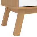 klædeskab OLDEN 76,5x53x172 cm massivt fyrretræ hvid og brun