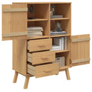 skab OLDEN 85x43x125 cm massivt fyrretræ brun