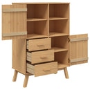 skab OLDEN 85x43x125 cm massivt fyrretræ brun