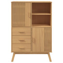skab OLDEN 85x43x125 cm massivt fyrretræ brun