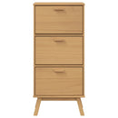 skoskab OLDEN 55x35x120 cm massivt fyrretræ brun