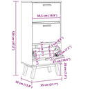 skoskab OLDEN 55x35x120 cm massivt fyrretræ brun