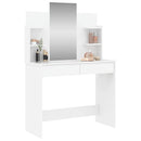 makeupbord med spejl 96x39x142 cm hvid