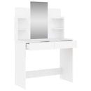 makeupbord med spejl 96x39x142 cm hvid