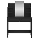 makeupbord med spejl 96x39x142 cm sort