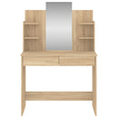 makeupbord med spejl 96x39x142 cm sonoma-eg