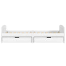 daybed med to skuffer IRUN hvid 90x200 cm massivt fyrretræ