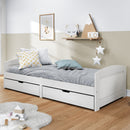 daybed med to skuffer IRUN hvid 90x200 cm massivt fyrretræ
