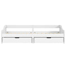 daybed med to skuffer IRUN hvid 90x200 cm massivt fyrretræ