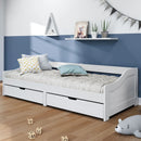 daybed med to skuffer IRUN hvid 90x200 cm massivt fyrretræ