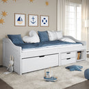 daybed med tre skuffer IRUN hvid 90x200 cm massivt fyrretræ