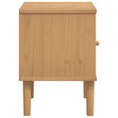 sengebord SENJA rattanlook 40x35x48 cm massivt fyrretræ brun