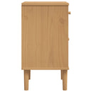 sengebord SENJA rattanlook 40x35x65 cm massivt fyrretræ brun