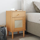 sengebord SENJA rattanlook 40x35x65 cm massivt fyrretræ brun
