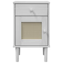 sengebord SENJA rattanlook 40x35x65 cm massivt fyrretræ hvid