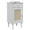 sengebord SENJA rattanlook 40x35x80 cm massivt fyrretræ hvid