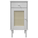 sengebord SENJA rattanlook 40x35x80 cm massivt fyrretræ hvid