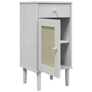 sengebord SENJA rattanlook 40x35x80 cm massivt fyrretræ hvid