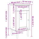 sengebord SENJA rattanlook 40x35x80 cm massivt fyrretræ hvid
