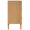 skænk SENJA 80x40x80 cm rattan-look massivt fyrretræ brun