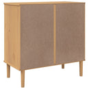 skænk SENJA 80x40x80 cm rattan-look massivt fyrretræ brun