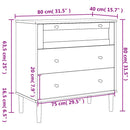 kommode SENJA rattanlook 80x40x80 cm massivt fyrretræ brun