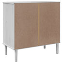 kommode SENJA rattanlook 80x40x80 cm massivt fyrretræ hvid