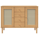 skænk SENJA 112x40x80 cm rattan-look massivt fyrretræ brun