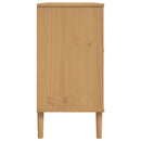 skænk SENJA 112x40x80 cm rattan-look massivt fyrretræ brun