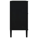 skænk SENJA 112x40x80 cm rattan-look massivt fyrretræ sort