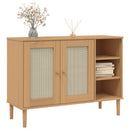 skænk SENJA 112x40x80 cm rattan-look massivt fyrretræ brun