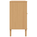 skænk SENJA 112x40x80 cm rattan-look massivt fyrretræ brun