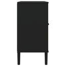 skænk SENJA 112x40x80 cm rattan-look massivt fyrretræ sort