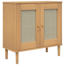 skænk SENJA 80x35x80 cm rattan-look massivt fyrretræ brun