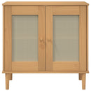 skænk SENJA 80x35x80 cm rattan-look massivt fyrretræ brun