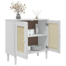 skænk SENJA 80x35x80 cm rattan-look massivt fyrretræ hvid