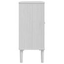 skænk SENJA 80x35x80 cm rattan-look massivt fyrretræ hvid
