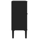 skænk SENJA 80x35x80 cm rattan-look massivt fyrretræ sort