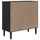 skænk SENJA 80x35x80 cm rattan-look massivt fyrretræ sort