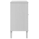 skænk SENJA 80x40x80 cm rattan-look massivt fyrretræ hvid