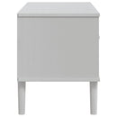 tv-bord SENJA 106x40x49 cm rattan-look massivt fyrretræ hvid