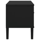 tv-bord SENJA 106x40x49 cm rattan-look massivt fyrretræ sort