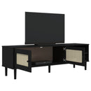 tv-bord SENJA 158x40x49 cm rattan-look massivt fyrretræ sort