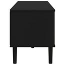 tv-bord SENJA 158x40x49 cm rattan-look massivt fyrretræ sort
