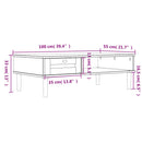 sofabord SENJA 100x55x33 cm rattan-look massivt træ hvid
