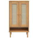 skoskab SENJA 59,5x35x107 cm rattan-look massivt træ brun