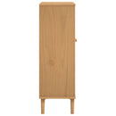 skoskab SENJA 59,5x35x107 cm rattan-look massivt træ brun