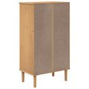 skoskab SENJA 59,5x35x107 cm rattan-look massivt træ brun