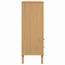 skænk SENJA 90x40x112 cm rattan-look massivt fyrretræ brun